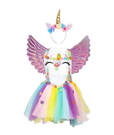 Vestido de unicornio con alas